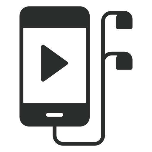 Smartphone With Earphones Flat Icon