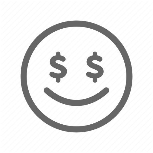 Dollar, Emoji, Emoticon, Happy, Laugh, Smiley Icon