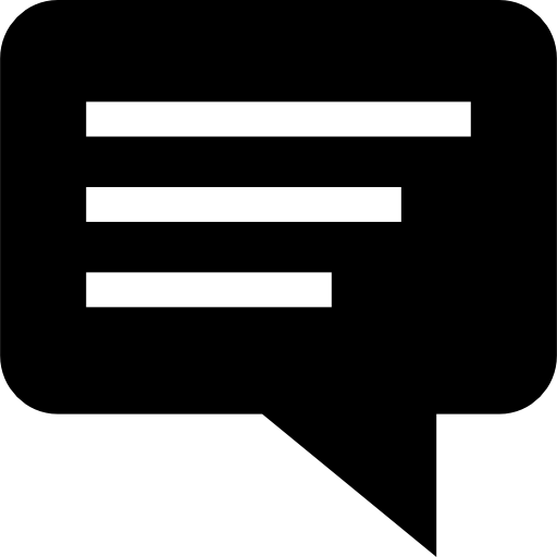 Flat Sms Text Messaging Glyph Black Icon