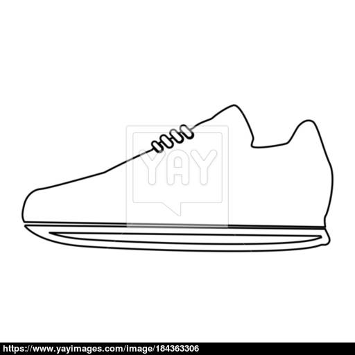 Sport Shoes The Black Color Icon Vector