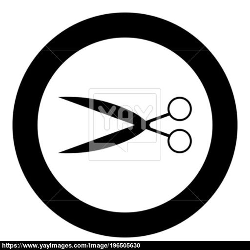 Scissors The Black Color Icon In Circle Or Round Vector