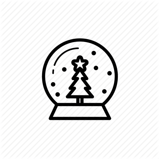 Christmas, Christmas Tree, Snow Globe Icon
