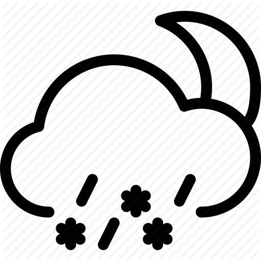 Forecast, Night, Rain, Snow, Weather Icon