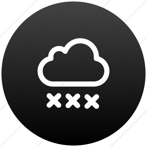 Flat Circle White On Black Gradient Raphael Snow Cloud Icon