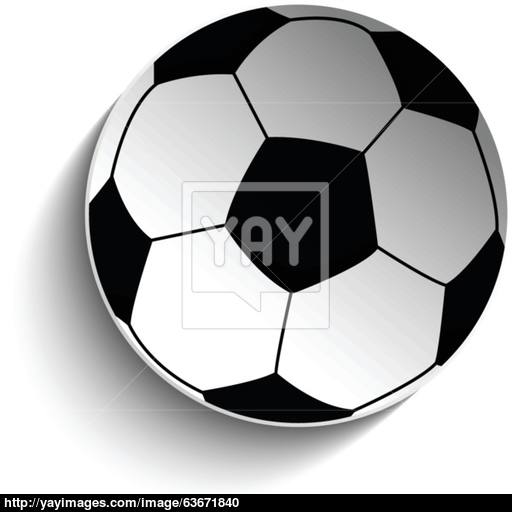 Soccer Football Ball Icon With Shadow Vector