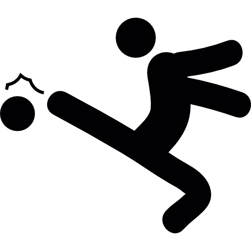 Soccer Player Kicking The Ball