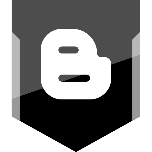 Blogger Free Silver Shield Social Media Icon