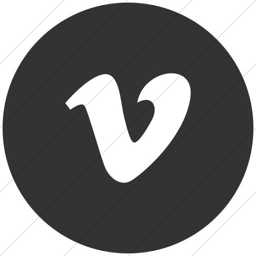Flat Circle White On Dark Gray Social Media Vimeo Icon