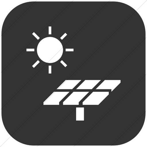 Flat Rounded Square White On Dark Gray Iconathon Solar