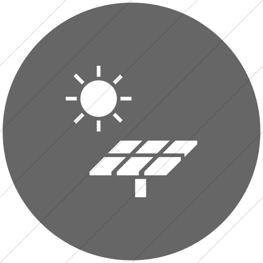 Flat Circle White On Gray Iconathon Solar Panel Icon