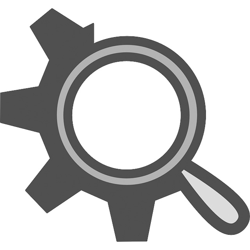 Flat Theme Gear Search Icon Edited