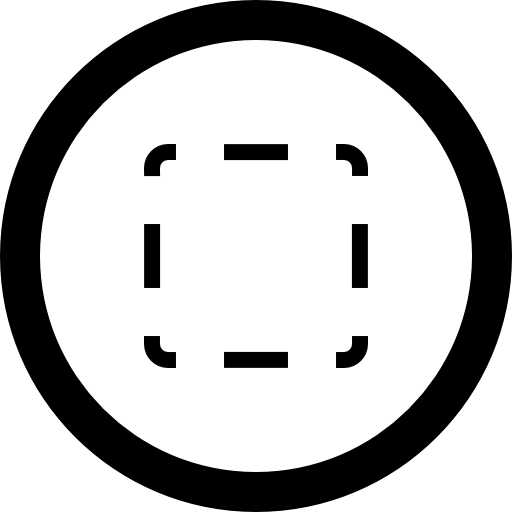 Select Square Of Broken Line In Circular Button Icons Free Download