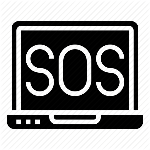 Distress, Laptop, Online, Signal, Sos Icon