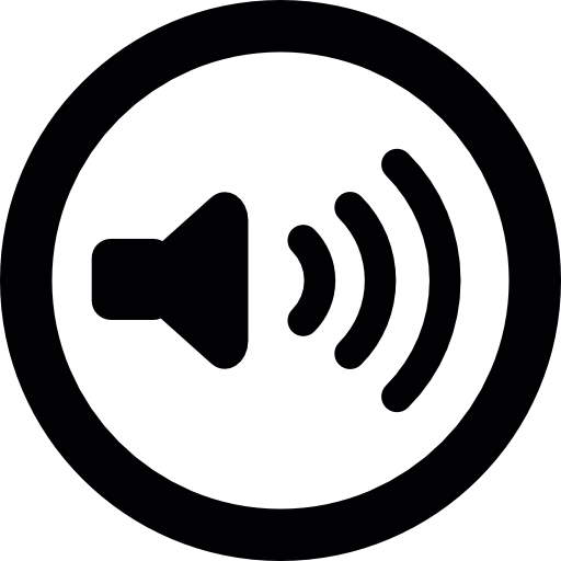 Audio Speaker With Sound Waves In A Circular Outline Icons Free