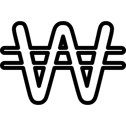 South Korea Won Currency Symbol Icons Free Download