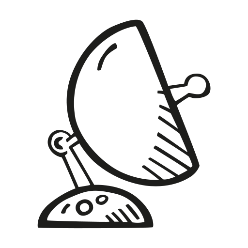 Space, Satellite, Dish Icon Free Of Space Hand Drawn Black Sticker