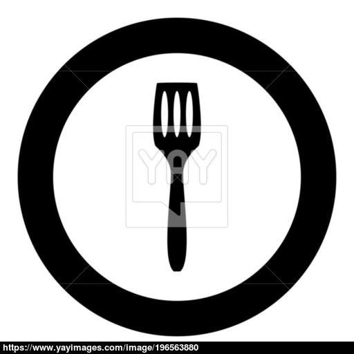 Kitchen Spatula Icon Black Color In Circle Vector