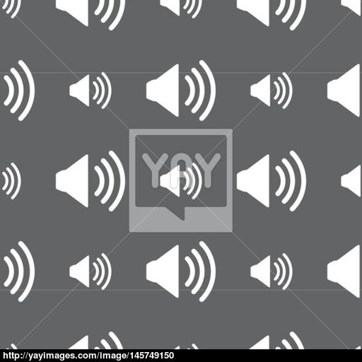 Speaker Volume Sign Icon Sound Symbol Seamless Pattern On A Gray