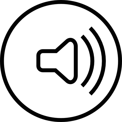 Audio Speaker With Sound Waves In A Circular Outline Icons Free