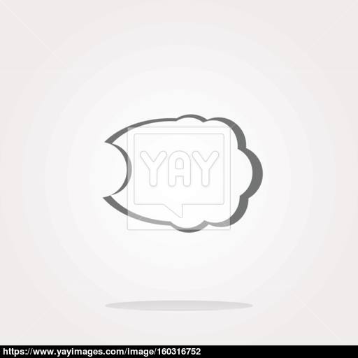 Comic Speech Bubble Sign Icon Chat Think Symbol Circle Flat