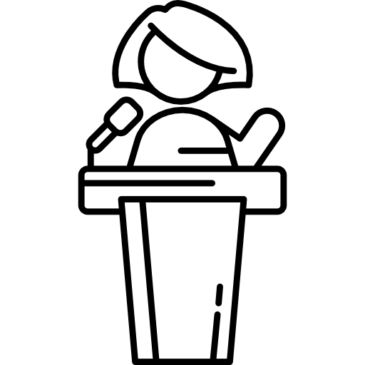 Woman Giving A Speech Icons Free Download
