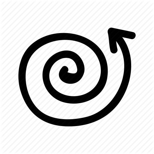 Arrow, Draw, Hand, Line, Spiral Icon