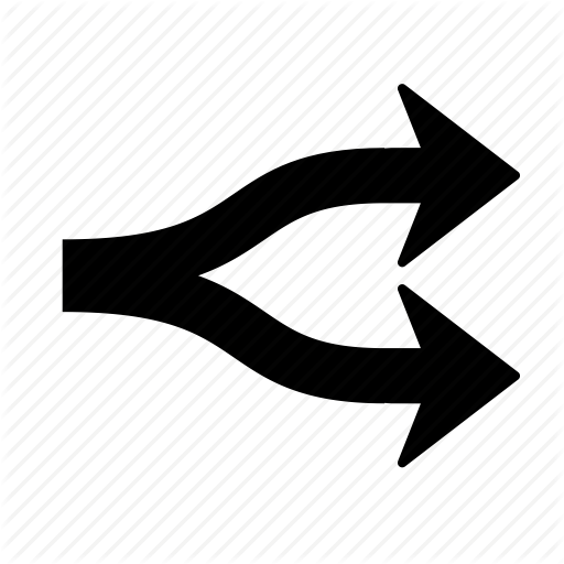 Arrow, Right, Split Icon