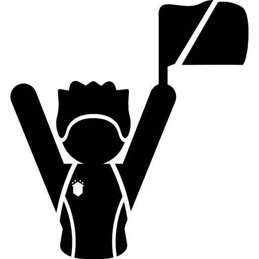 Football Fan Raising Flag Icons Free Download