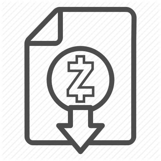 Cash, Document, Down, Download, Out, Zcash Icon