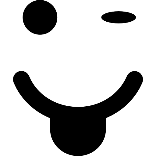 Winking Emoticon With Tongue Out Of Mouth And Square Face Shape