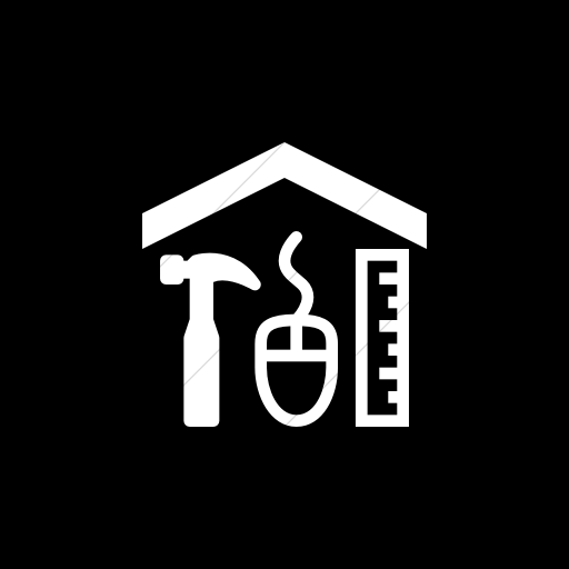 Flat Square White On Black Iconathon Maker Space Icon