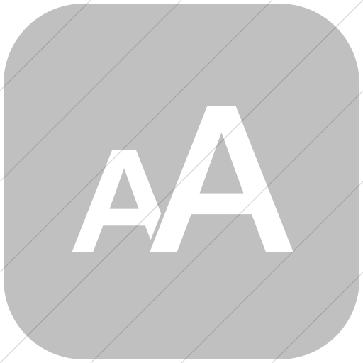 Flat Rounded Square White On Silver Classica Text Size Icon