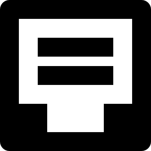 Square Interface Symbol Of A Tray With Text Lines On Paper Icons