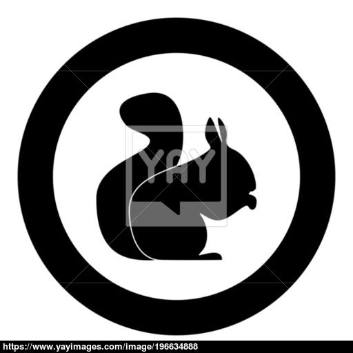 Squirrel Black Icon In Circle Vector Illustration Vector