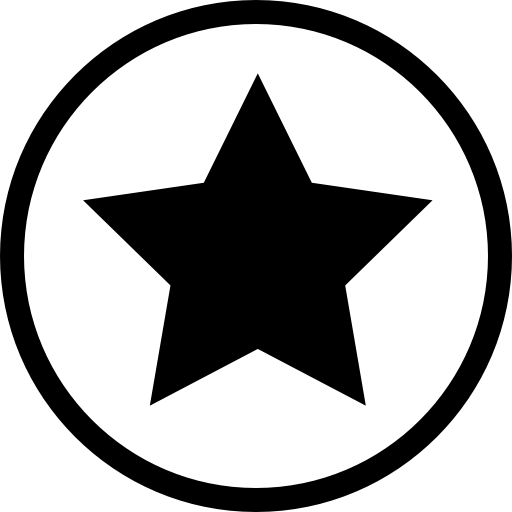 Star Black Shape In A Circle Outline Favourite Interface Symbol