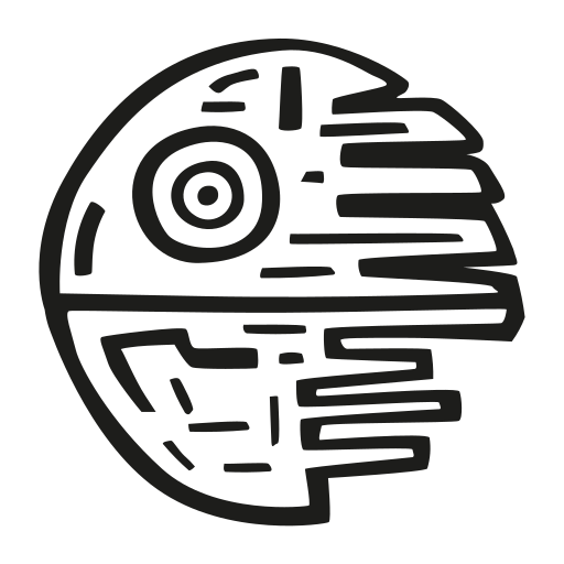 Death, Star Icon Free Of Space Hand Drawn Black Sticker