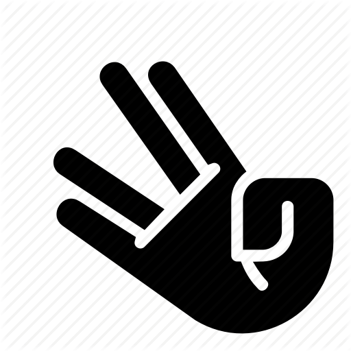 Finger, Hand, Palm, Sign, Spock, Star Trek, V Icon