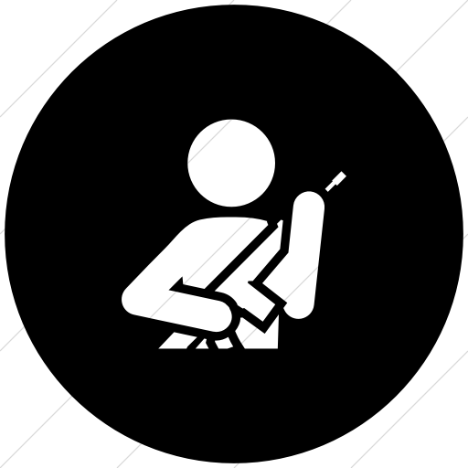 Flat Circle White On Black Ocha Humanitarians People