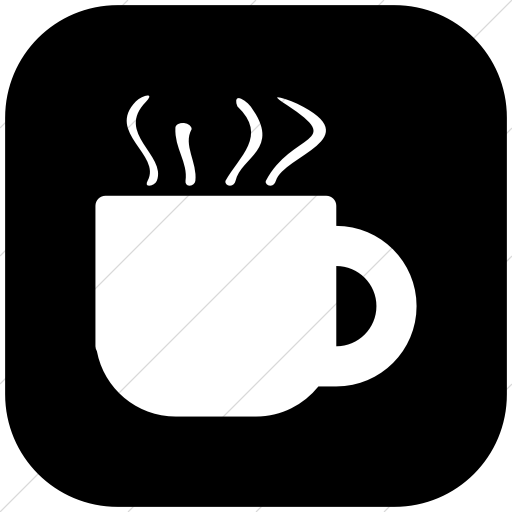 Flat Rounded Square White On Black Broccolidry Coffee Icon