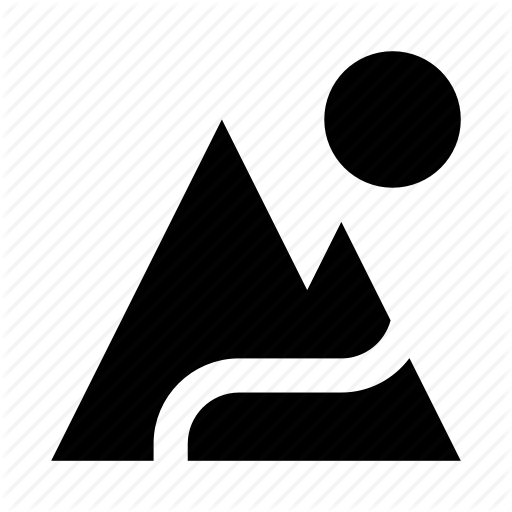 Mountain, Mountains, River, Sun Icon
