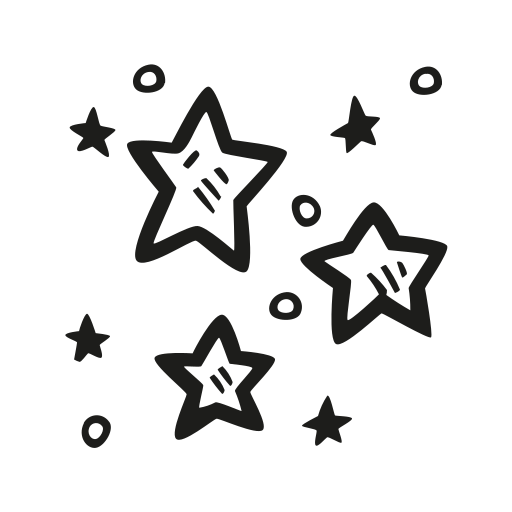 Stars Icon Free Of Space Hand Drawn Black Sticker