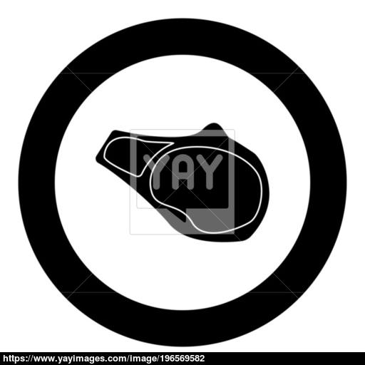 Steak Icon Black Color In Circle Vector