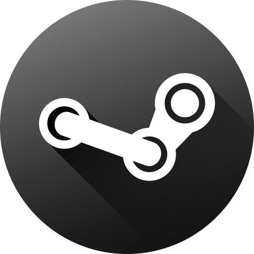 Steam, Gamer, Game, Gaming, Circle, Social Media, Long Shadow Icon