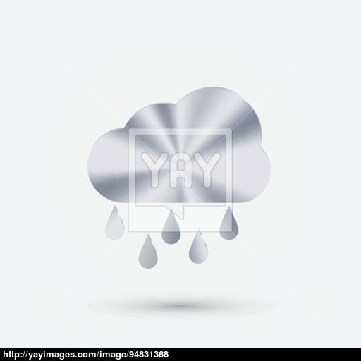 Steel Icon, Cloud Rain Vector