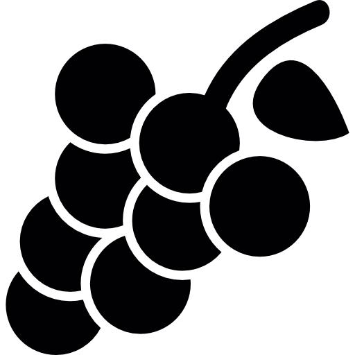 Grapes With Leaf And Stem Icons Free Download