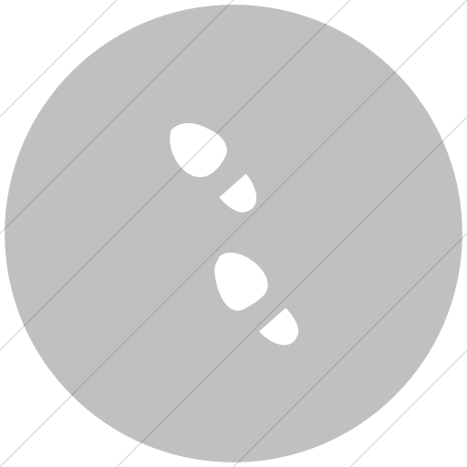 Flat Circle White On Silver Classica Foot Steps Icon