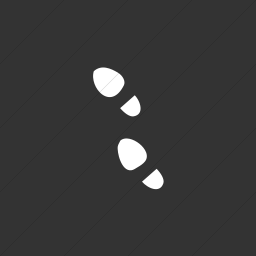 Flat Square White On Dark Gray Classica Foot Steps Icon