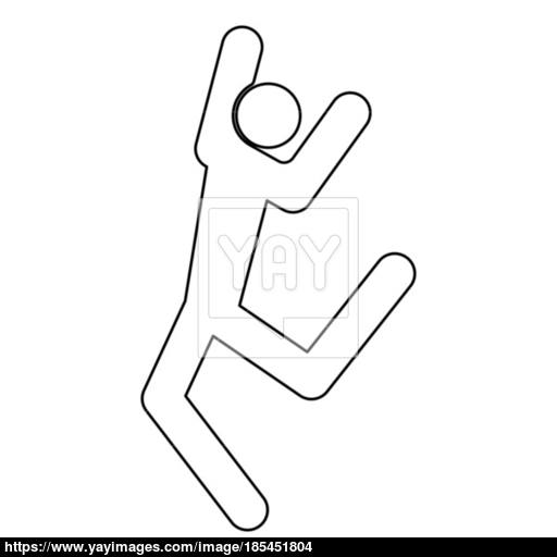 Dancer Stick Black Color Path Icon Vector