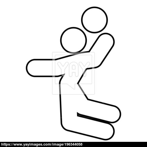 Volleyball Player Or Basketball Player With A Ball Stick Icon