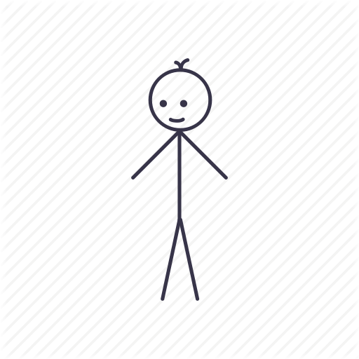 Alone, Boy, Happy, Human, Stick, Stickman Icon